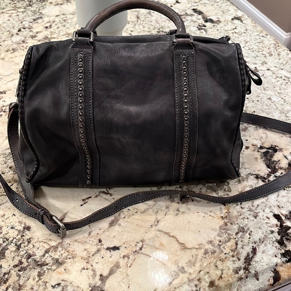 Gray vegan leather crossbody excellent condition